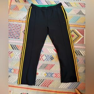 adidas Black Sweatpants with Yellow Side Stripes